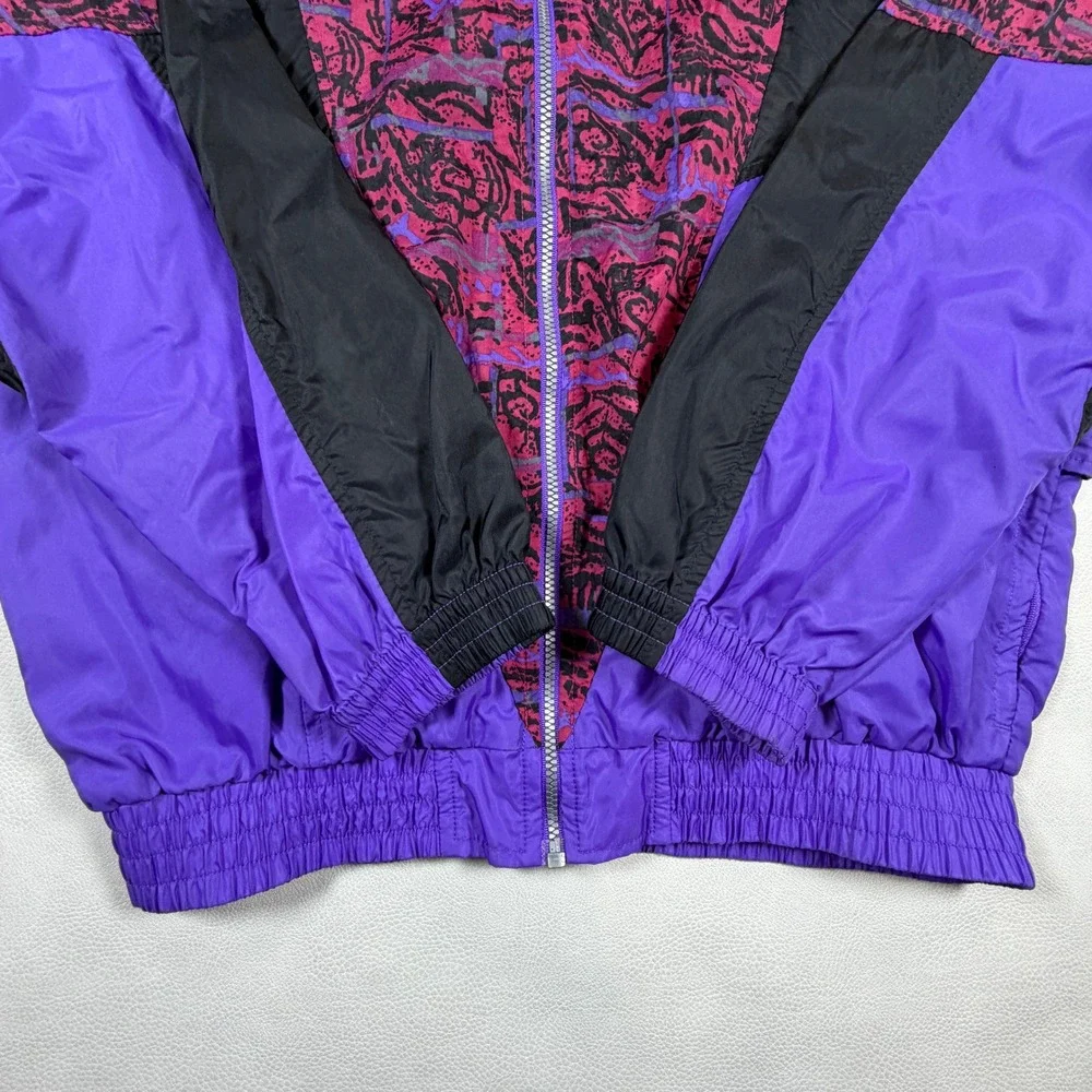 Vintage Nike Windbreaker Jacket Purple Pink‎ Abstract 90s Retro Womens Small